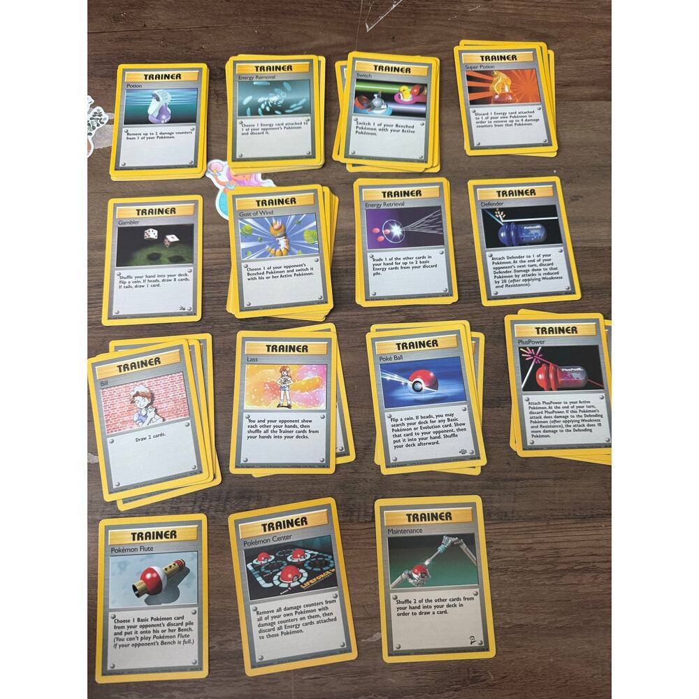 42 Card Pokémon Assorted 1999 Trainer Card Bundle Mint Condition Never Played
